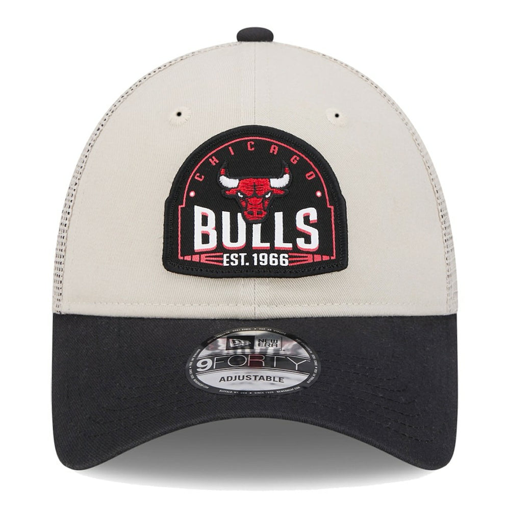 Chicago Bulls Throwback Patch Trucker 9FORTY Adjustable Hat - Khaki/Black | New Era discount