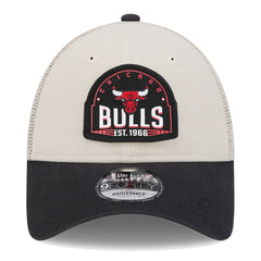 Chicago Bulls Throwback Patch Trucker 9FORTY Adjustable Hat - Khaki/Black | New Era discount