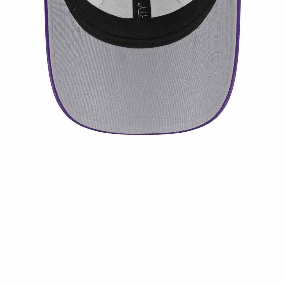 Los Angeles Lakers Throwback Patch Trucker 9FORTY Adjustable Hat - Khaki/Purple | New Era sale
