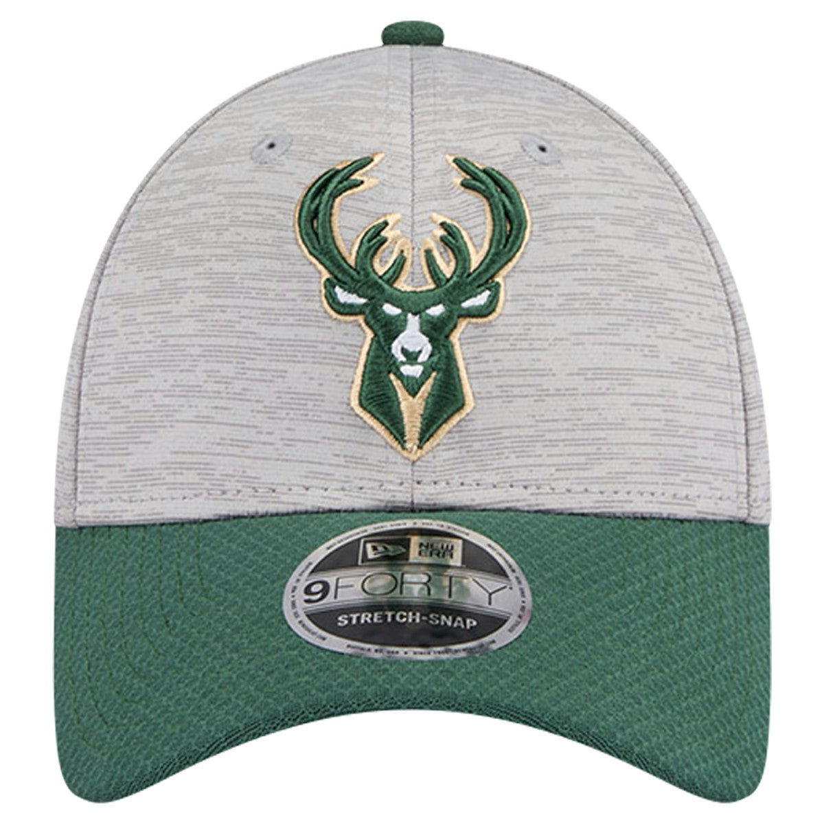 Milwaukee Bucks Active Digi-Tech Two-Tone 9FORTY Adjustable Hat - Heather Gray/Hunter Green | New Era cheap