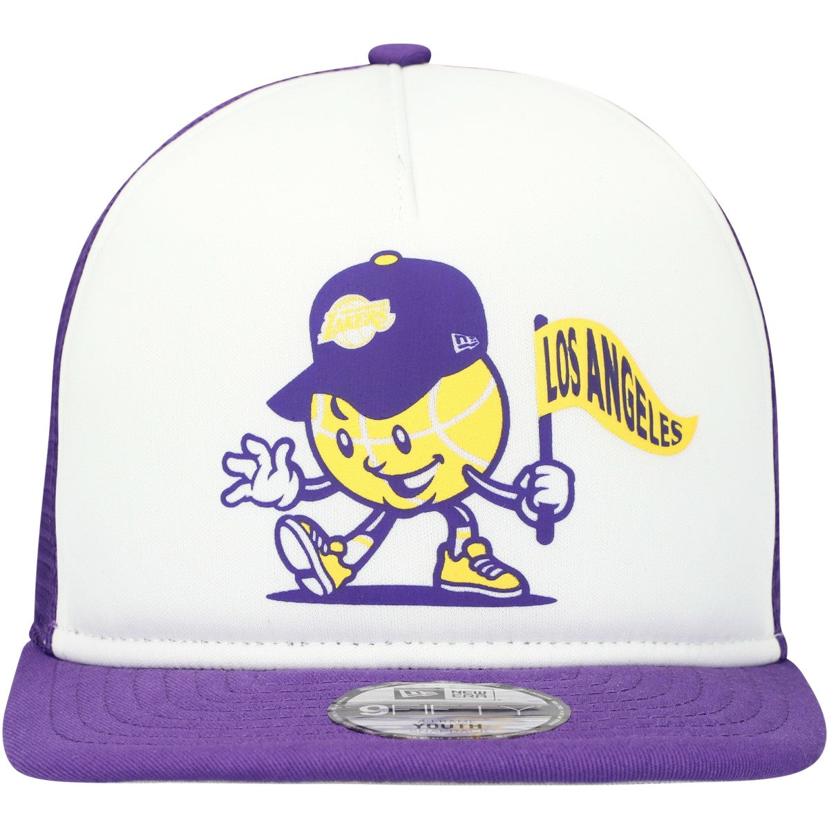 Los Angeles Lakers Youth Court Sport Mascot 9FIFTY Snapback Hat - White/Purple | New Era for sale