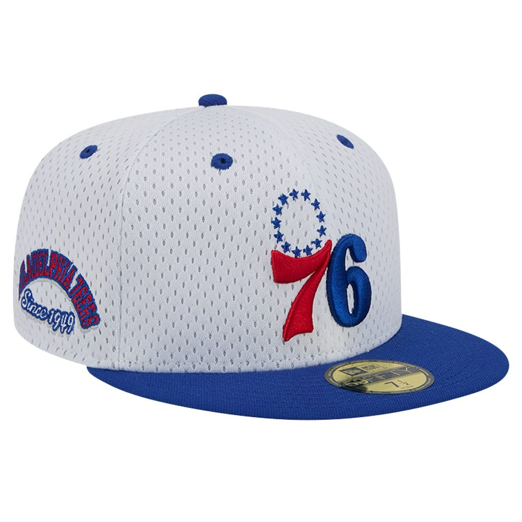 Philadelphia 76ers Throwback 2Tone 59FIFTY Fitted Hat - White/Royal | New Era sale