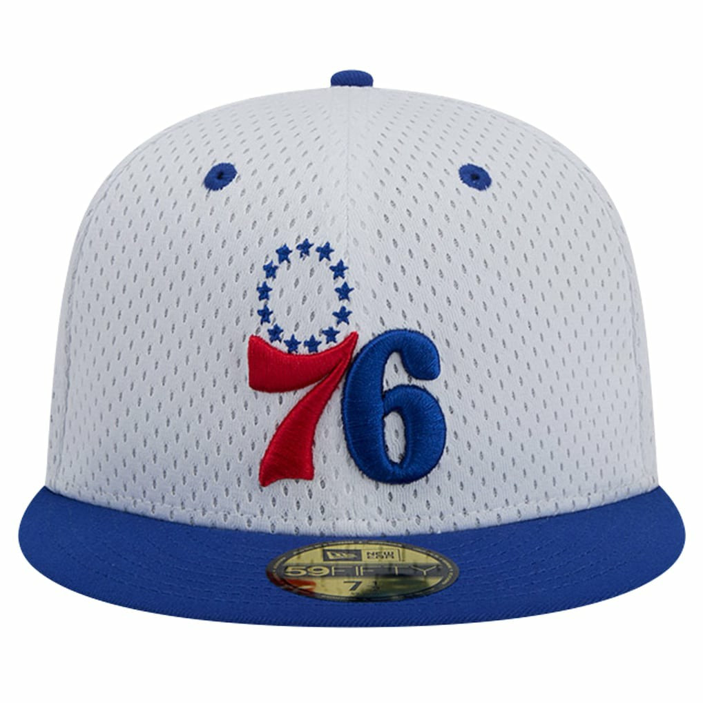 Philadelphia 76ers Throwback 2Tone 59FIFTY Fitted Hat - White/Royal | New Era sale