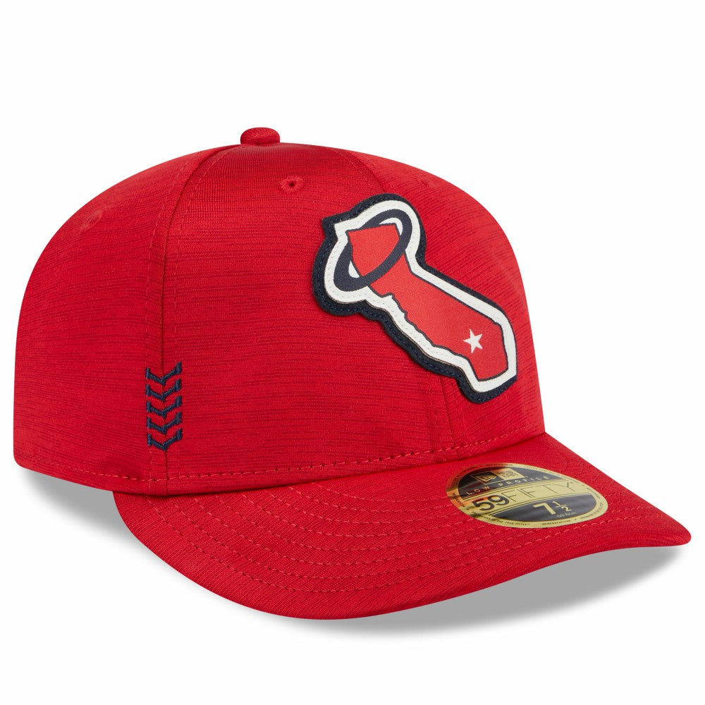 Los Angeles Angels 2024 Clubhouse Low Profile 59FIFTY Fitted Hat - Red | New Era