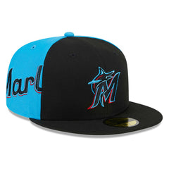 Miami Marlins Gameday Sideswipe 59FIFTY Fitted Hat - Black/Blue | New Era