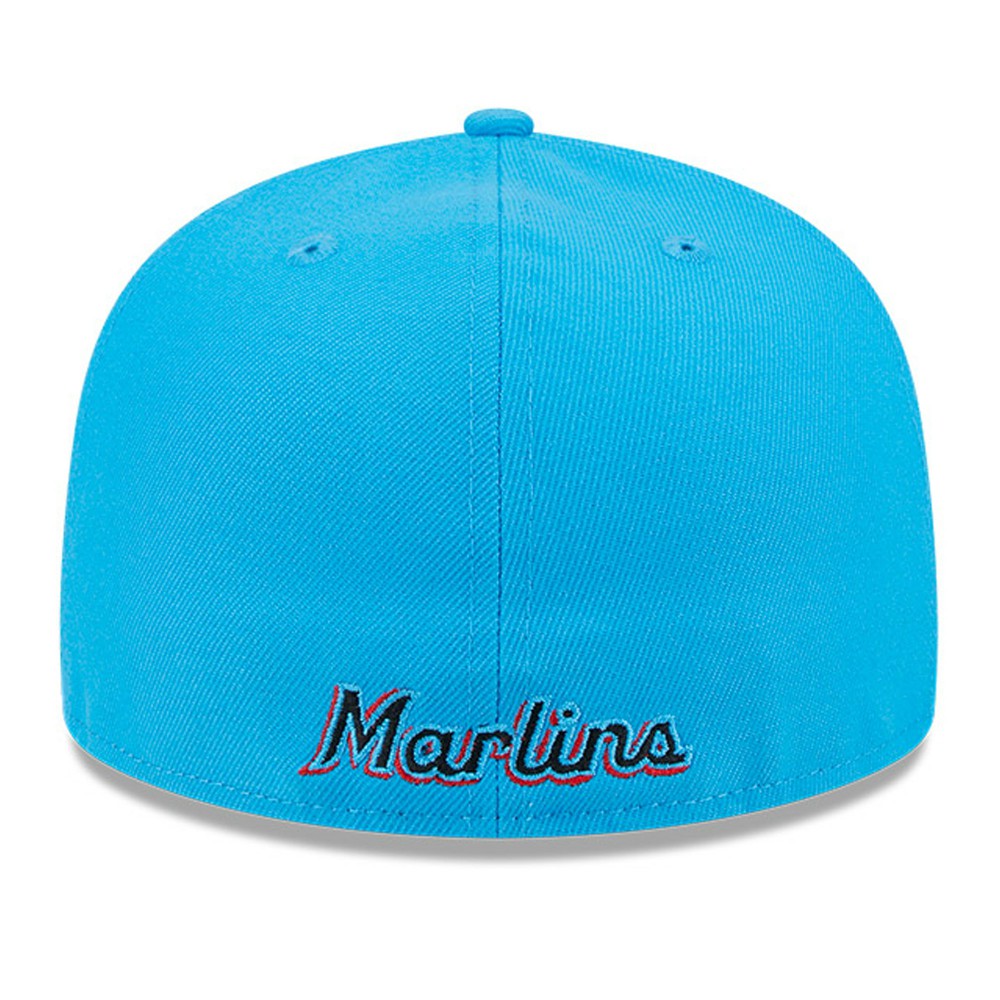 Miami Marlins Gameday Sideswipe 59FIFTY Fitted Hat - Black/Blue | New Era