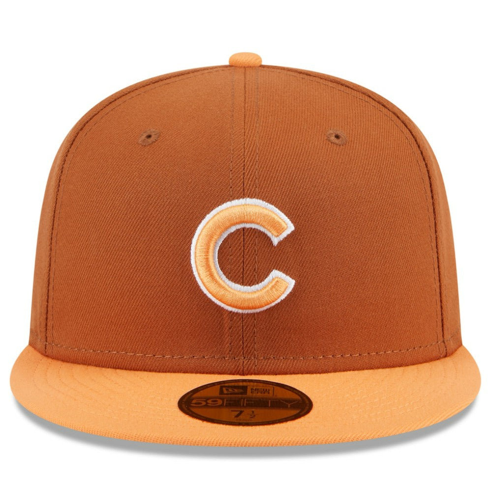 Chicago Cubs Spring Color Basic Two-Tone 59FIFTY Fitted Hat - Brown/Orange | New Era