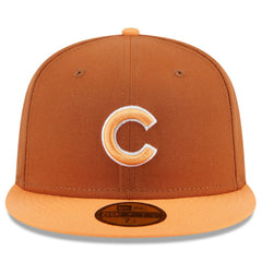 Chicago Cubs Spring Color Basic Two-Tone 59FIFTY Fitted Hat - Brown/Orange | New Era