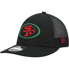 NFL San Francisco 49ers Black Excellence Collection Trucker Low Profile 9FIFTY Snapback Hat