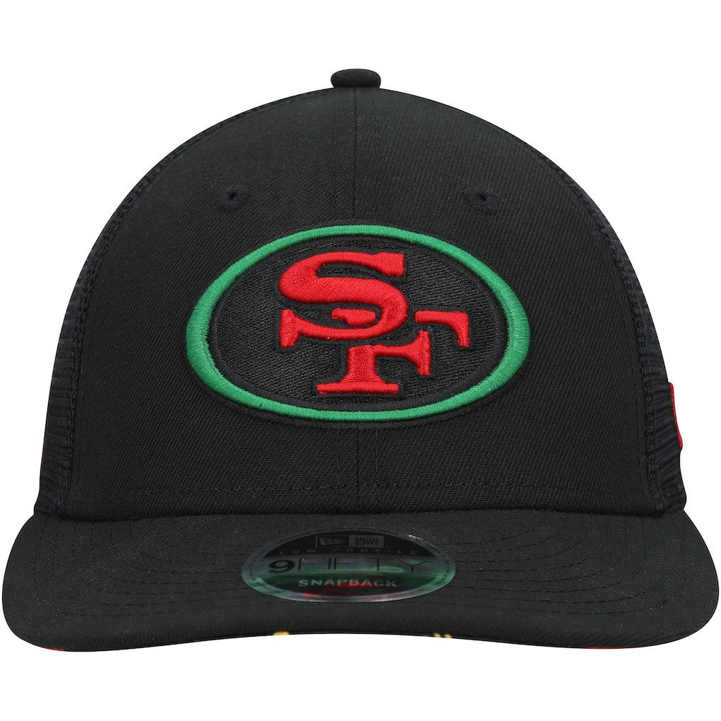 NFL San Francisco 49ers Black Excellence Collection Trucker Low Profile 9FIFTY Snapback Hat