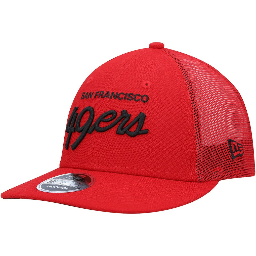 NFL San Francisco 49ers Black Excellence Collection Wordmark Trucker Low Profile 9FIFTY Snapback Hat