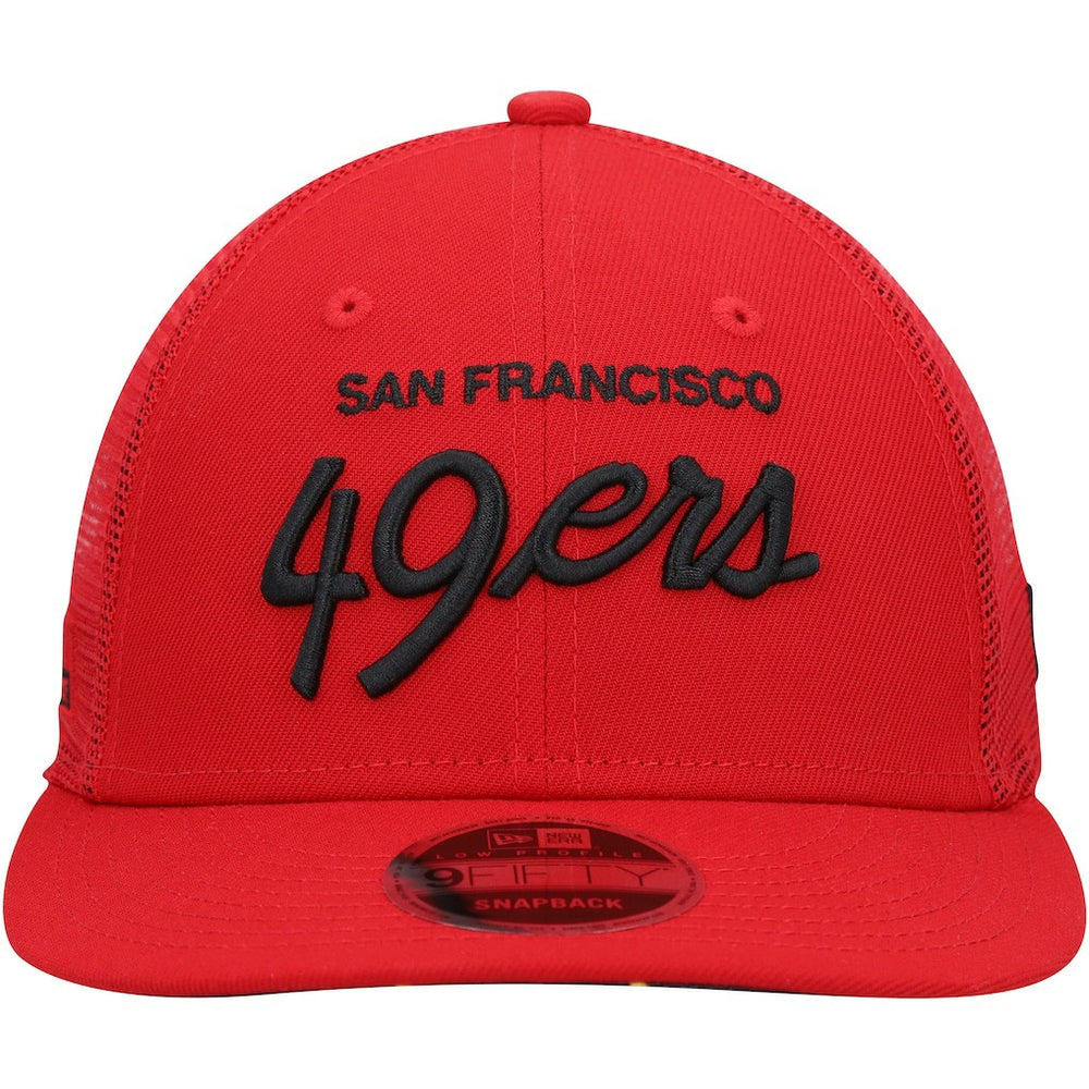 NFL San Francisco 49ers Black Excellence Collection Wordmark Trucker Low Profile 9FIFTY Snapback Hat