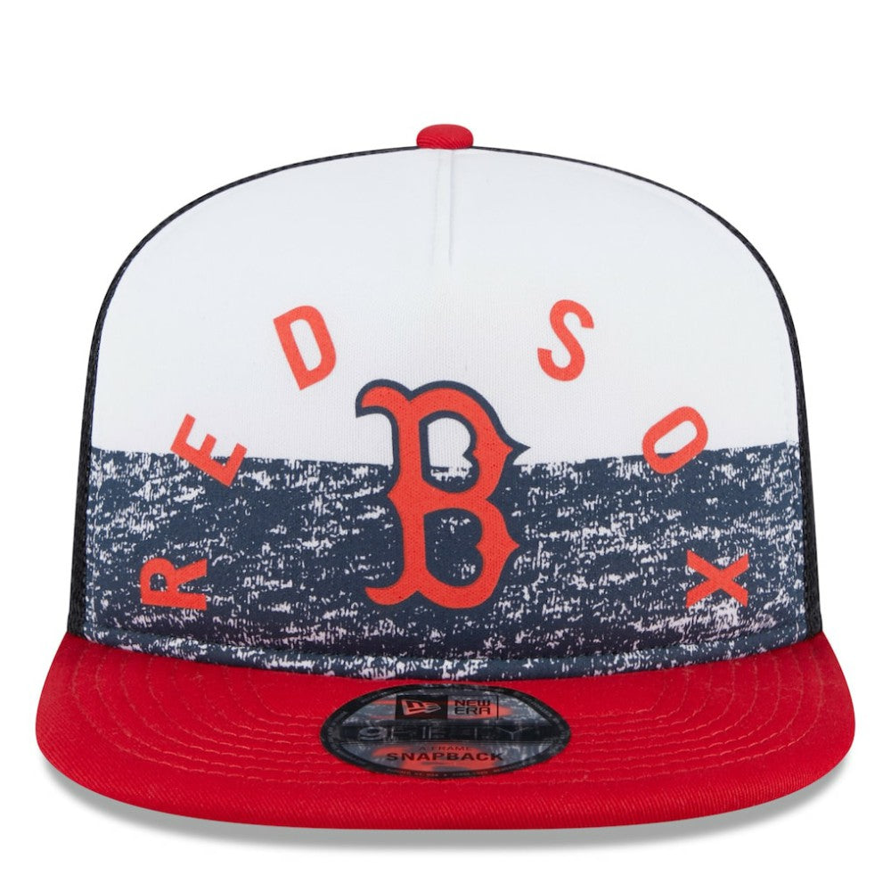Boston Red Sox Team Foam Front A-Frame Trucker 9FIFTY Snapback Hat - White/Red | New Era