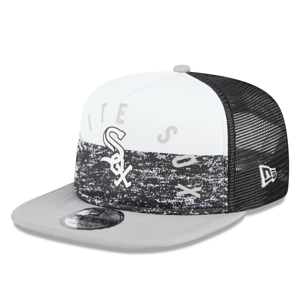 Chicago White Sox Team Foam Front A-Frame Trucker 9FIFTY Snapback Hat - White/Gray | New Era