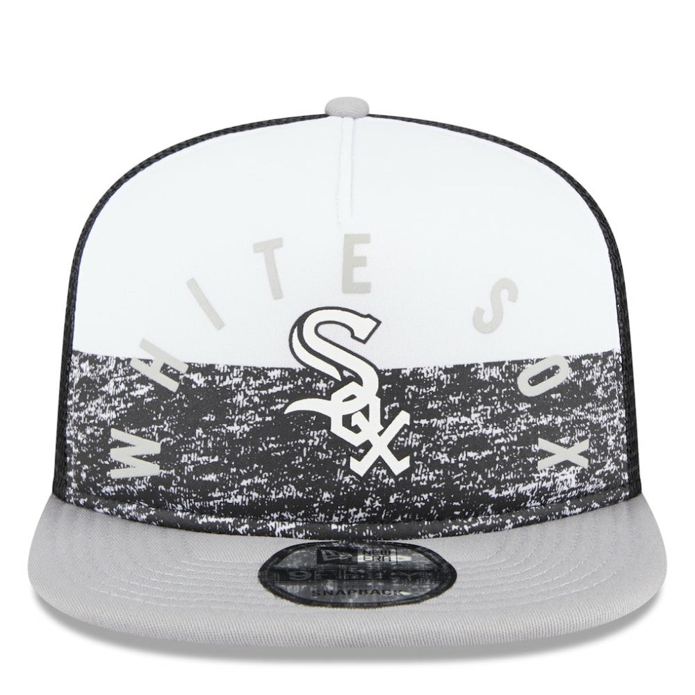 Chicago White Sox Team Foam Front A-Frame Trucker 9FIFTY Snapback Hat - White/Gray | New Era