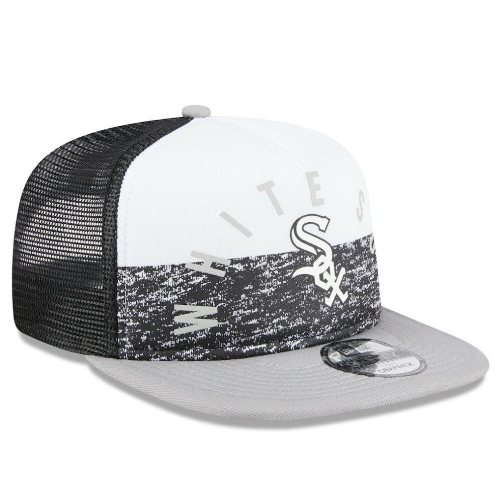 Chicago White Sox Team Foam Front A-Frame Trucker 9FIFTY Snapback Hat - White/Gray | New Era