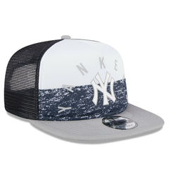 New York Yankees Team Foam Front A-Frame Trucker 9FIFTY Snapback Hat - White/Gray | New Era