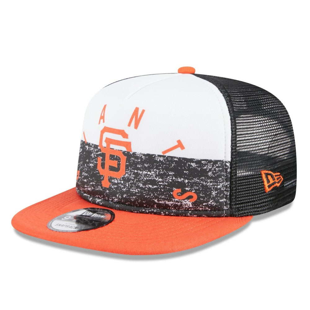San Francisco Giants Team Foam Front A-Frame Trucker 9FIFTY Snapback Hat - White/Orange | New Era
