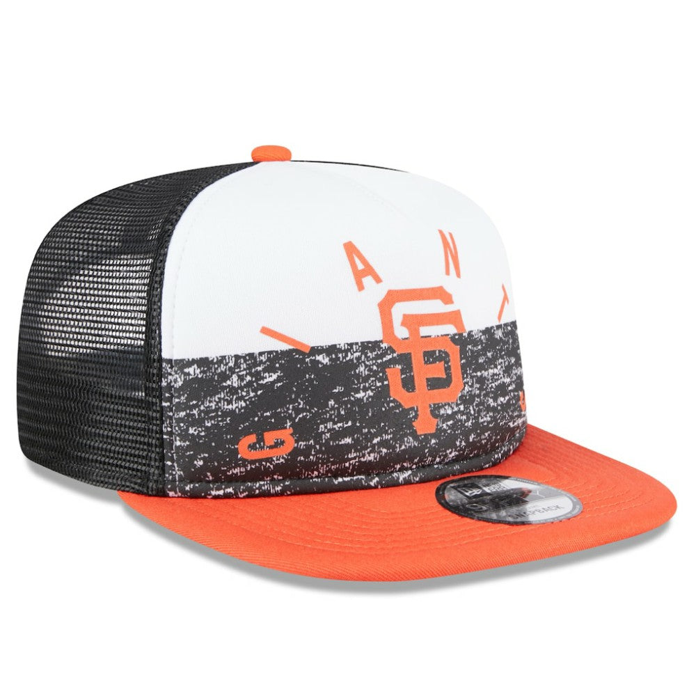 San Francisco Giants Team Foam Front A-Frame Trucker 9FIFTY Snapback Hat - White/Orange | New Era