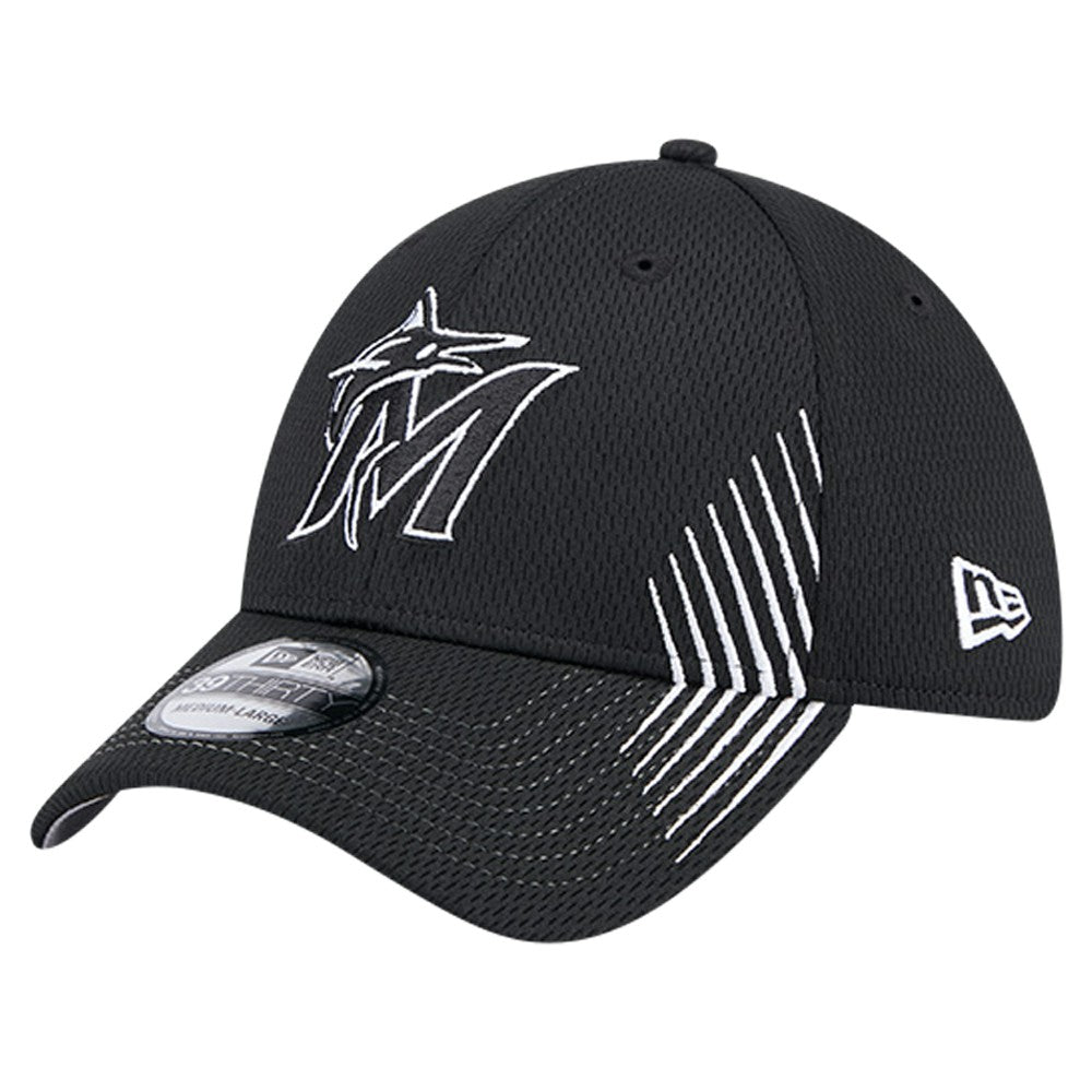 Miami Marlins Active Dash Mark 39THIRTY Flex Hat - Black | New Era