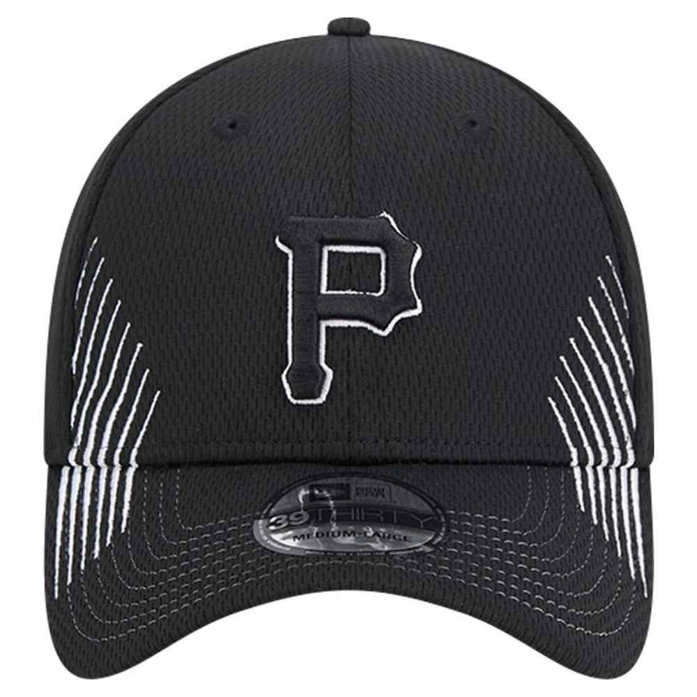 Pittsburgh Pirates Active Dash Mark 39THIRTY Flex Hat - Black | New Era