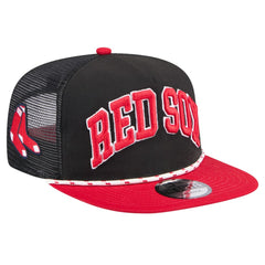 Boston Red Sox Throwback Meshback Golfer Hat - Black | New Era