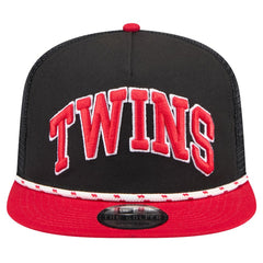 Minnesota Twins Throwback Meshback Golfer Hat - Black | New Era