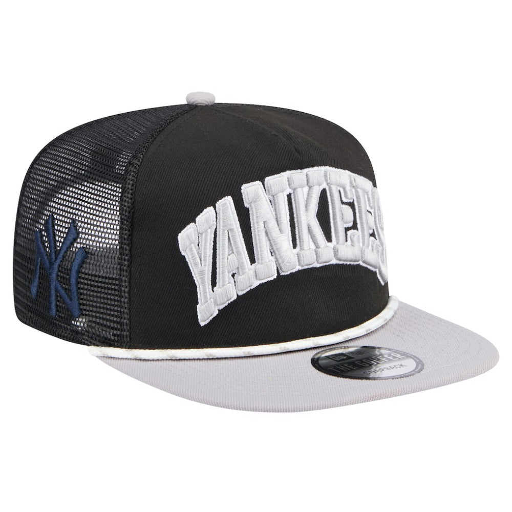 New York Yankees Throwback Meshback Golfer Hat - Black | New Era