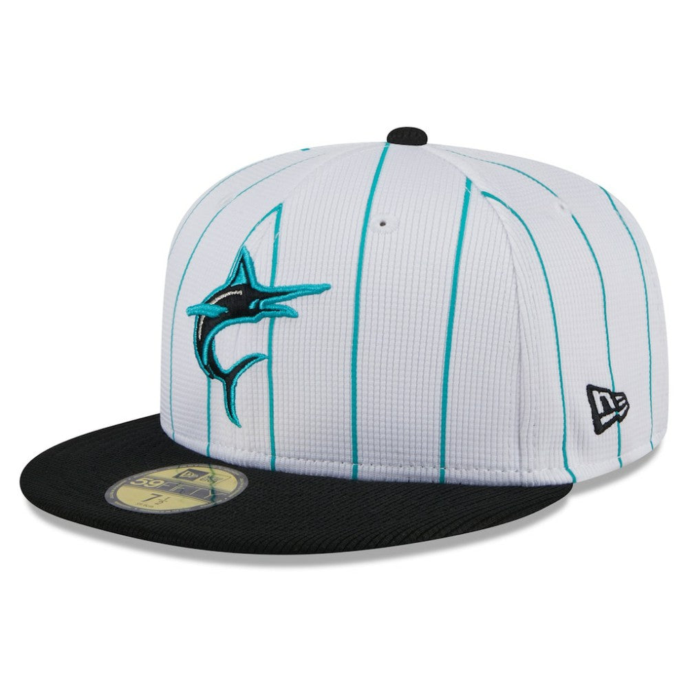 Miami Marlins 2025 Batting Practice 59FIFTY Fitted Hat - White | New Era