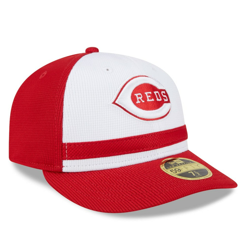 Cincinnati Reds 2025 Batting Practice Low Profile 59FIFTY Fitted Hat - White | New Era