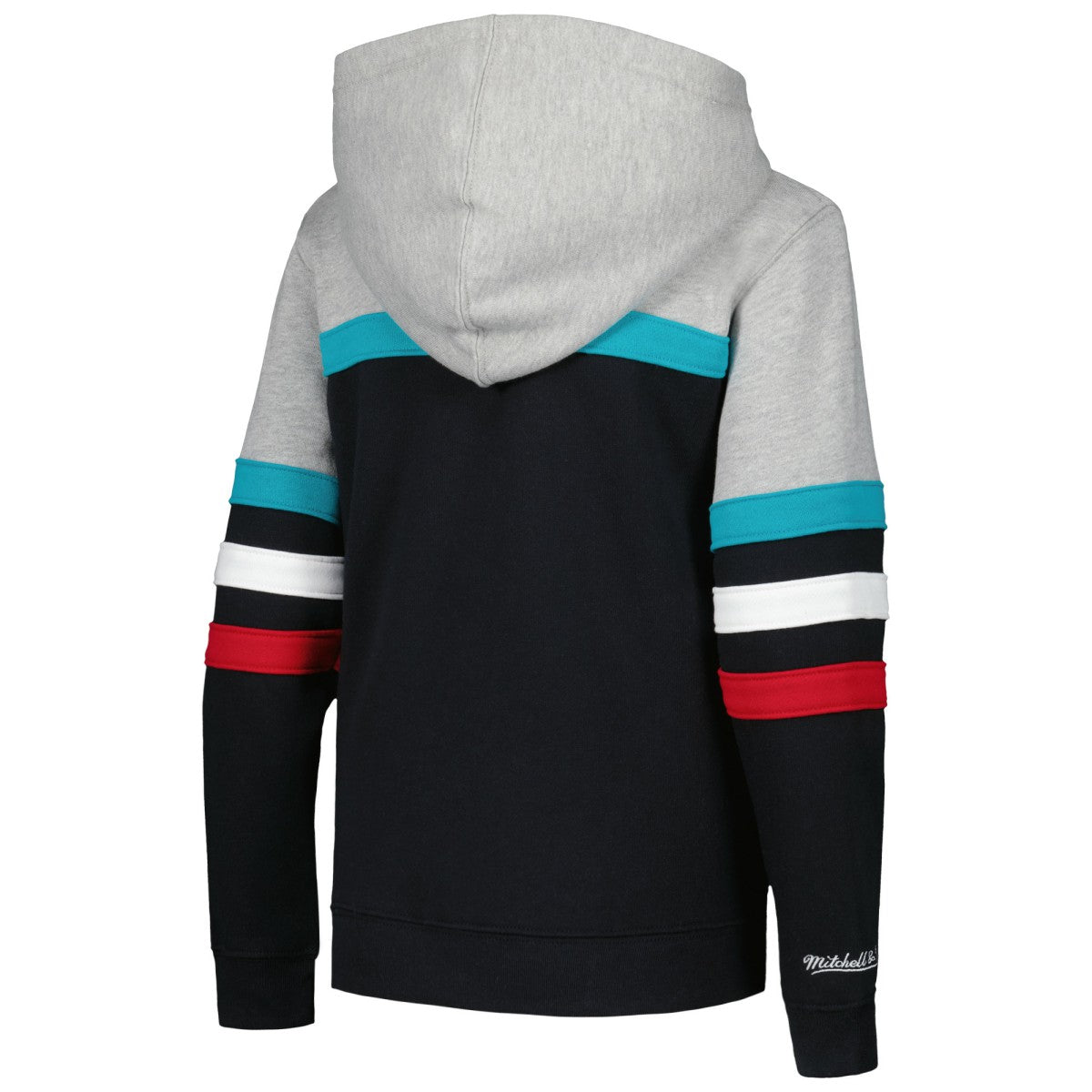 San Antonio Spurs Youth Hardwood Classics Head Coach Pullover Hoodie - Black/Heather Gray | Mitchell & Ness cheap