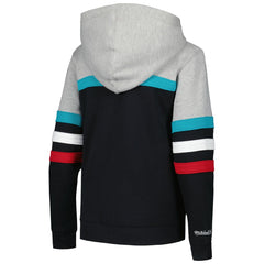 San Antonio Spurs Youth Hardwood Classics Head Coach Pullover Hoodie - Black/Heather Gray | Mitchell & Ness cheap