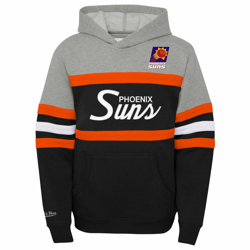Phoenix Suns Youth Hardwood Classics Head Coach Pullover Hoodie - Black/Heather Gray | Mitchell & Ness outlet