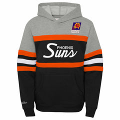 Phoenix Suns Youth Hardwood Classics Head Coach Pullover Hoodie - Black/Heather Gray | Mitchell & Ness outlet