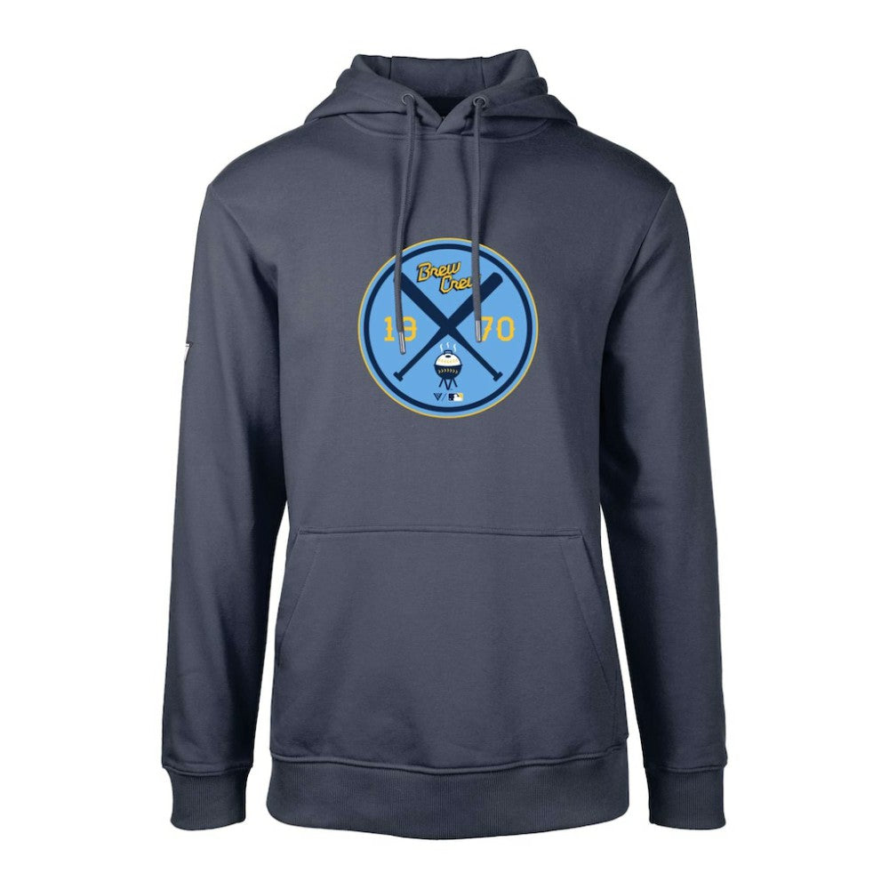 Milwaukee Brewers Levelwear City Connect Podium Strike Pullover Hoodie - Navy