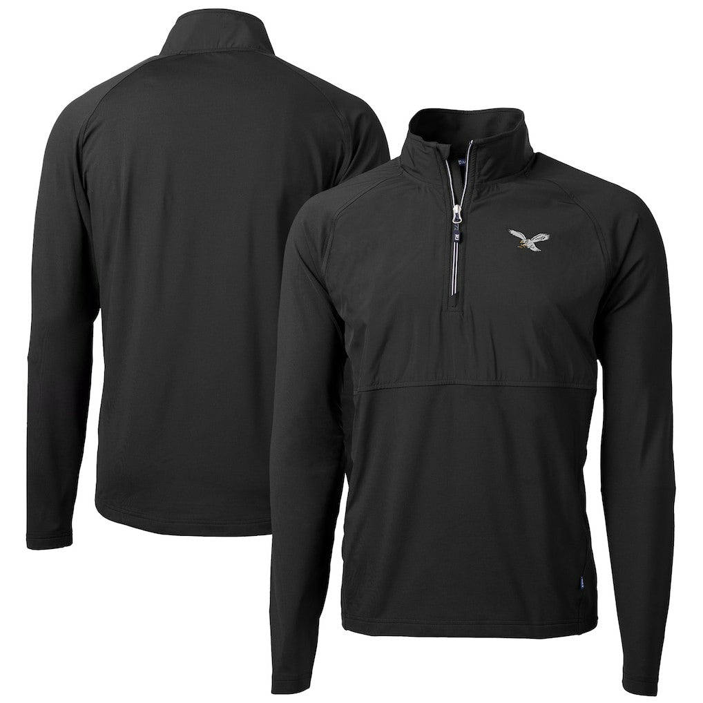 NFL Philadelphia Eagles Cutter & Buck Adapt Eco Knit Hybrid Recycled Quarter-Zip Pullover Jacket