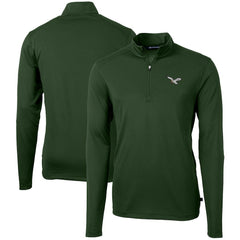 NFL Philadelphia Eagles Cutter & Buck Virtue Eco Pique Recycled Quarter-Zip Pullover