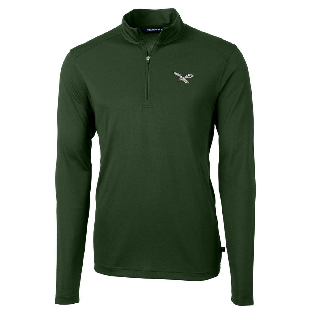 NFL Philadelphia Eagles Cutter & Buck Virtue Eco Pique Recycled Quarter-Zip Pullover