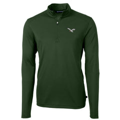 NFL Philadelphia Eagles Cutter & Buck Virtue Eco Pique Recycled Quarter-Zip Pullover