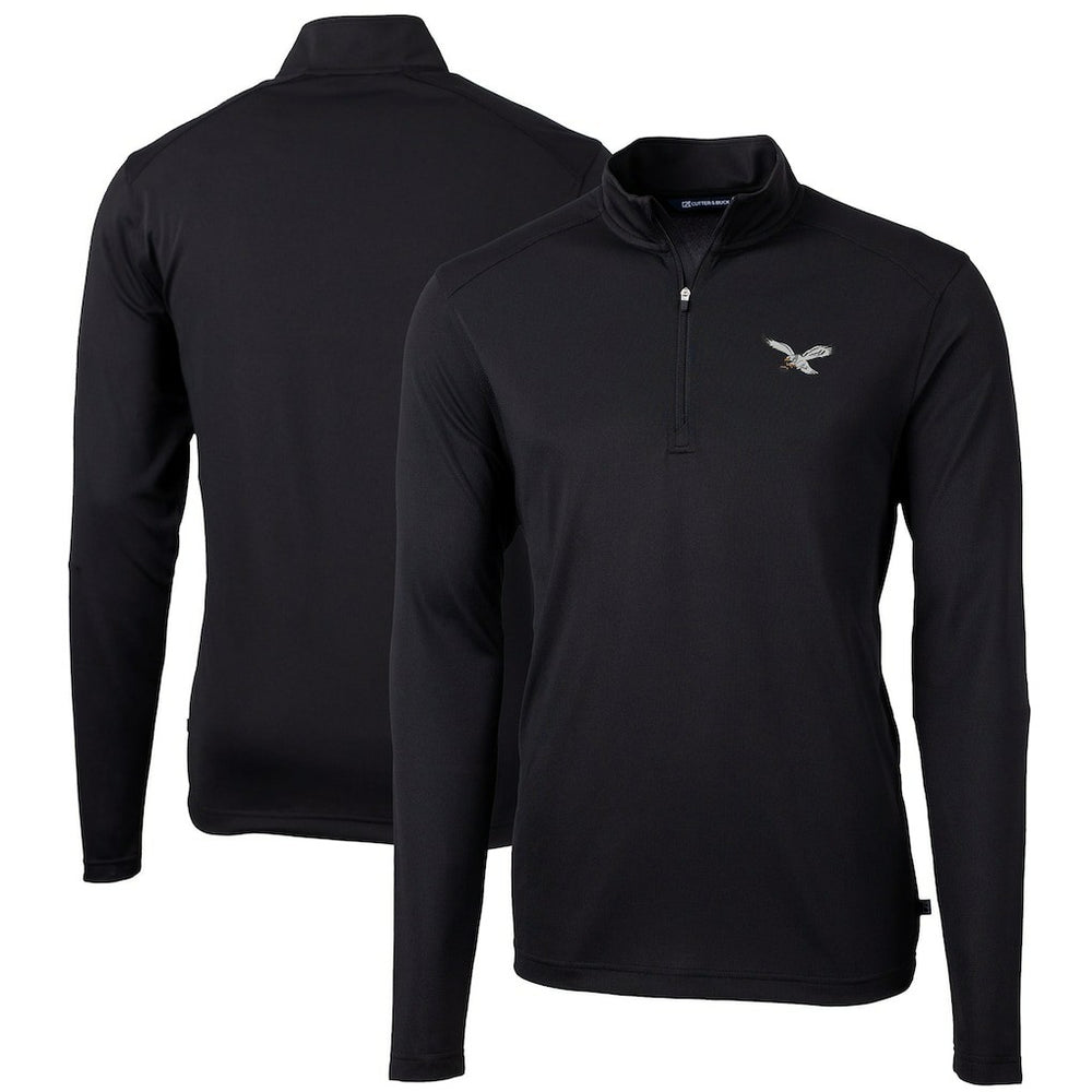 NFL Philadelphia Eagles Cutter & Buck Virtue Eco Pique Recycled Quarter-Zip Pullover