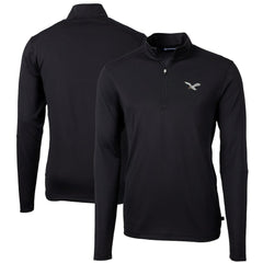 NFL Philadelphia Eagles Cutter & Buck Virtue Eco Pique Recycled Quarter-Zip Pullover
