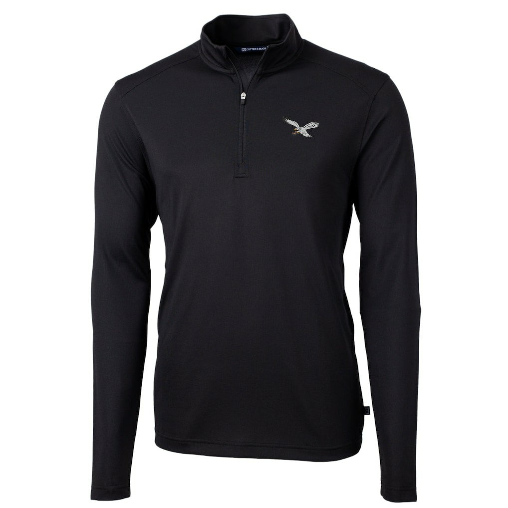 NFL Philadelphia Eagles Cutter & Buck Virtue Eco Pique Recycled Quarter-Zip Pullover