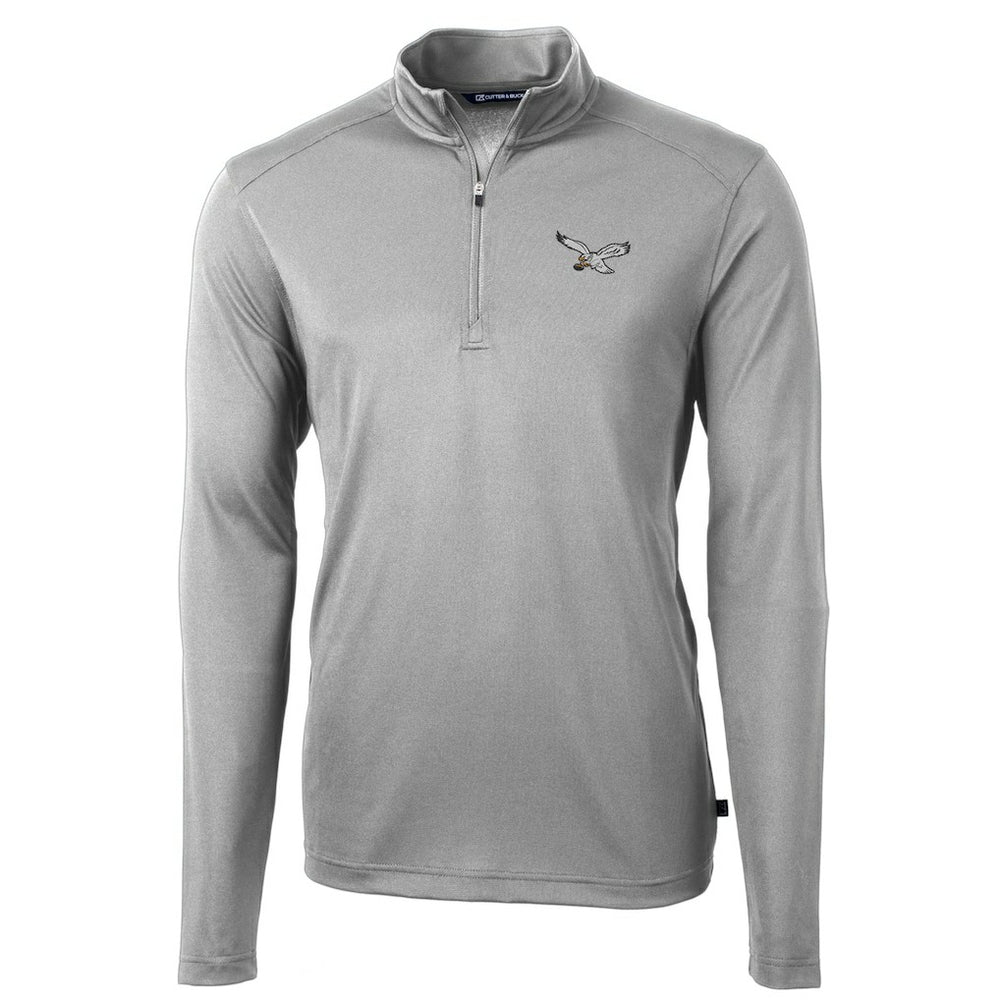 NFL Philadelphia Eagles Cutter & Buck Virtue Eco Pique Recycled Quarter-Zip Pullover