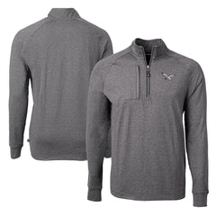 NFL Philadelphia Eagles Cutter & Buck Adapt Eco Knit Heathered Recycled Quarter-Zip Pullover