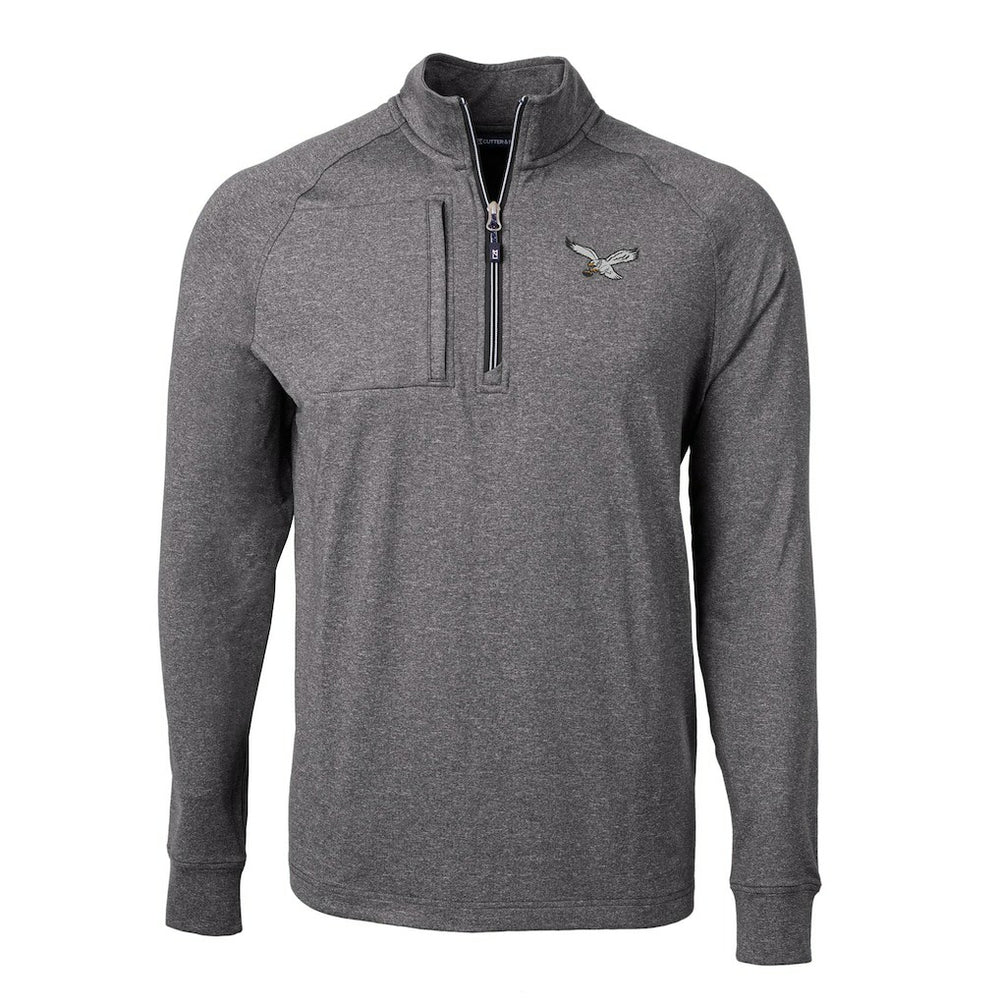 NFL Philadelphia Eagles Cutter & Buck Adapt Eco Knit Heathered Recycled Quarter-Zip Pullover