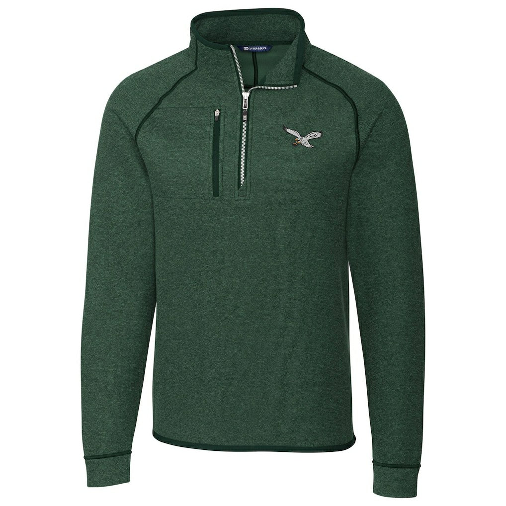 NFL Philadelphia Eagles Cutter & Buck Mainsail Sweater-Knit Half-Zip Pullover Jacket