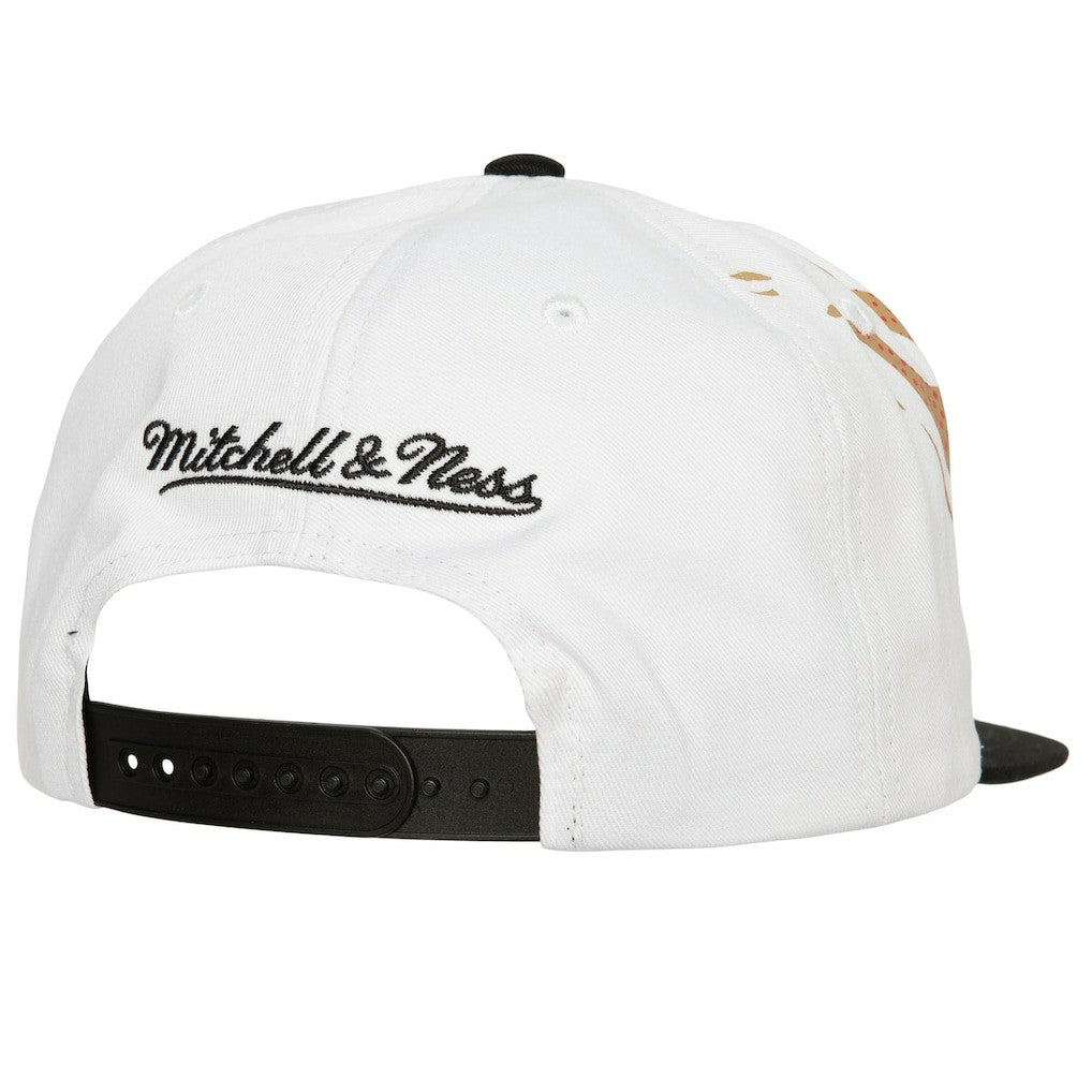 Philadelphia 76ers Hot Fire Snapback Hat - White | Mitchell & Ness sale