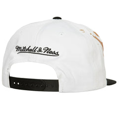 Philadelphia 76ers Hot Fire Snapback Hat - White | Mitchell & Ness sale