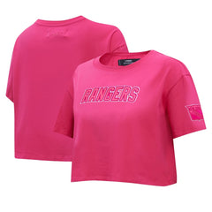 New York Rangers Pro Standard Women's Triple Pink Cropped Boxy T-Shirt