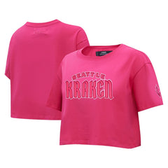Seattle Kraken Pro Standard Women's Triple Pink Cropped Boxy T-Shirt